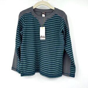 Tea NWT Collection Striped Sporty Top shirt Boys size 4 gray blue